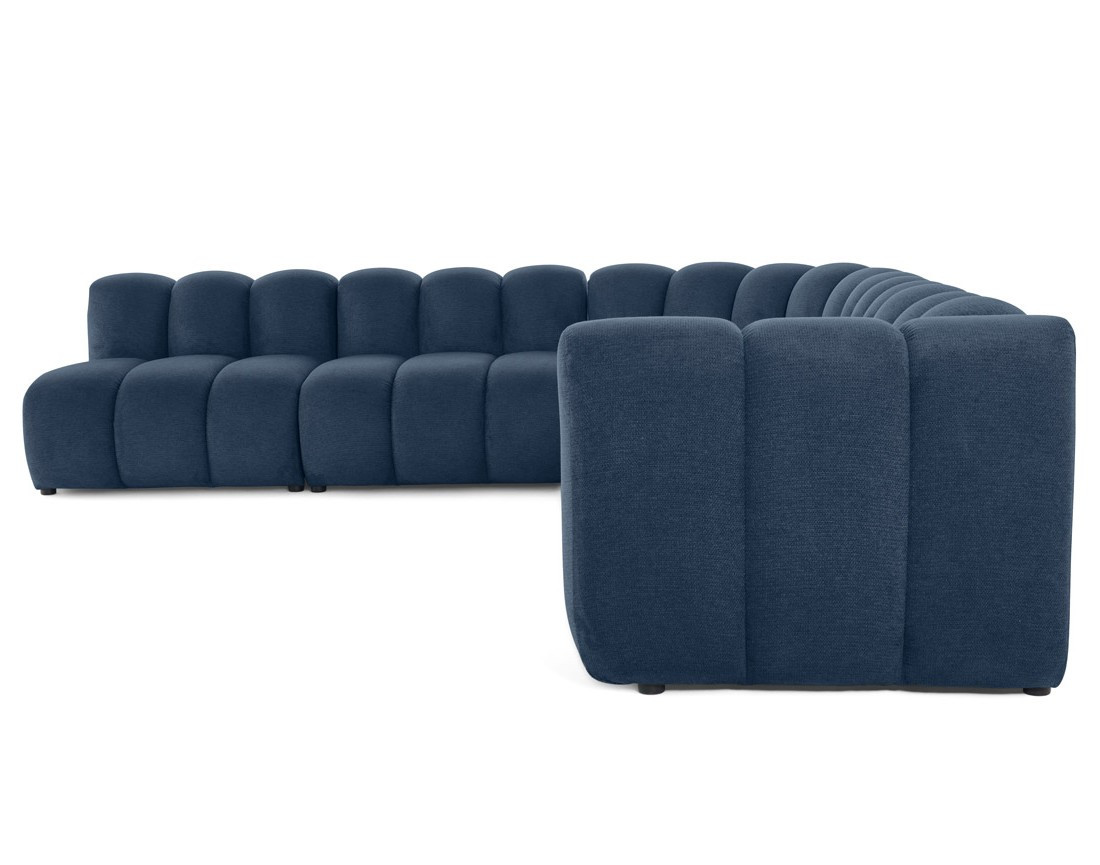Canapé modulable d'angle gauche 5 places en tissu texturé Debbie