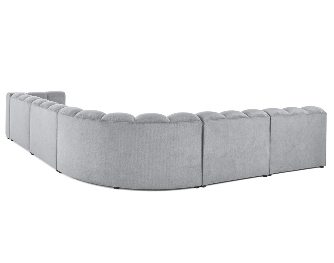 Canapé modulable d'angle gauche 5 places en tissu texturé Debbie Canapé modulable d'angle gauche 5 places en tissu texturé Debbie