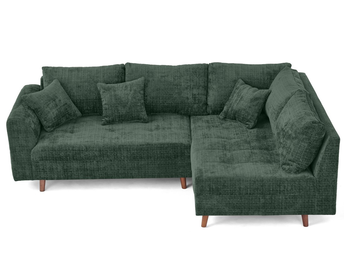 Canapé d'angle droit 4 places en velours texturé Rune