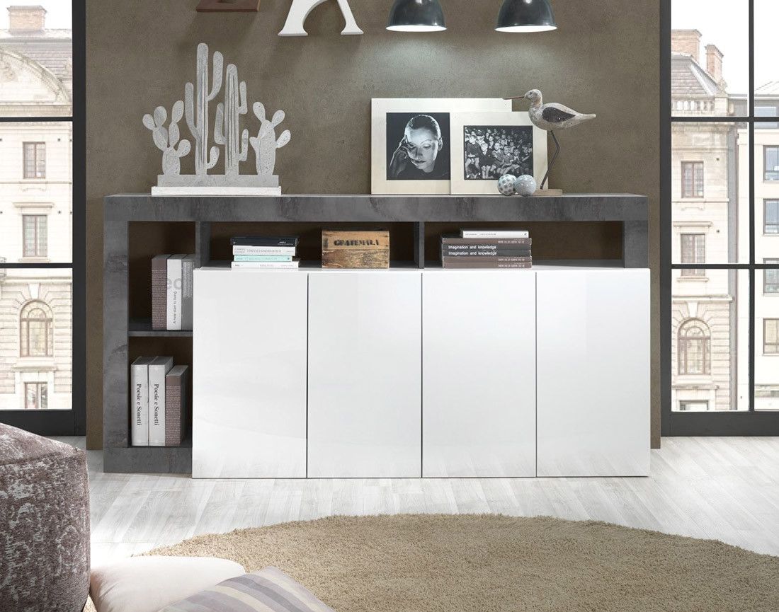 Buffet bas 4 portes 184 cm Lou
