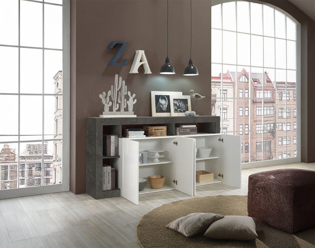 Buffet bas 4 portes 184 cm Lou