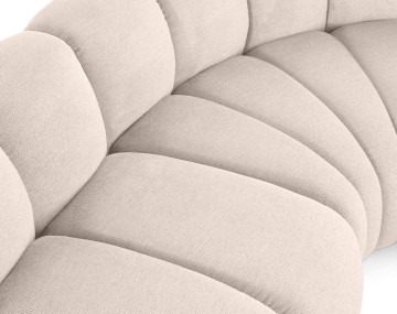 Canapé modulable panoramique d'angle droit 7 places en tissu texturé Debbie