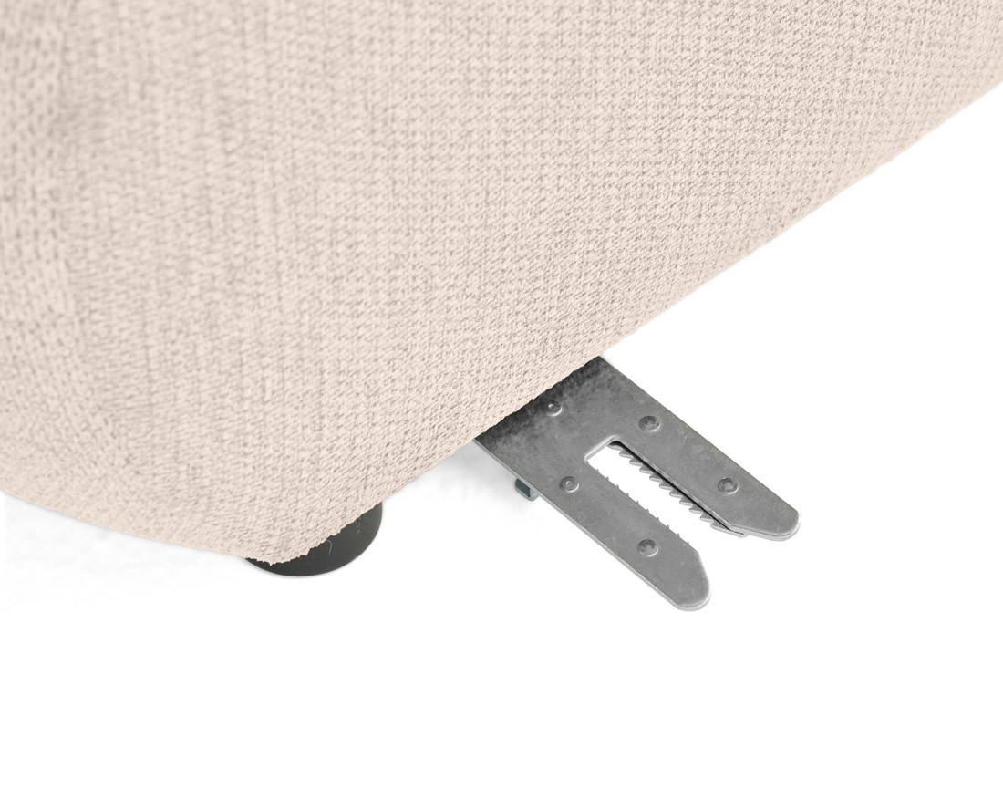 Canapé modulable panoramique d'angle droit 7 places en tissu texturé Debbie