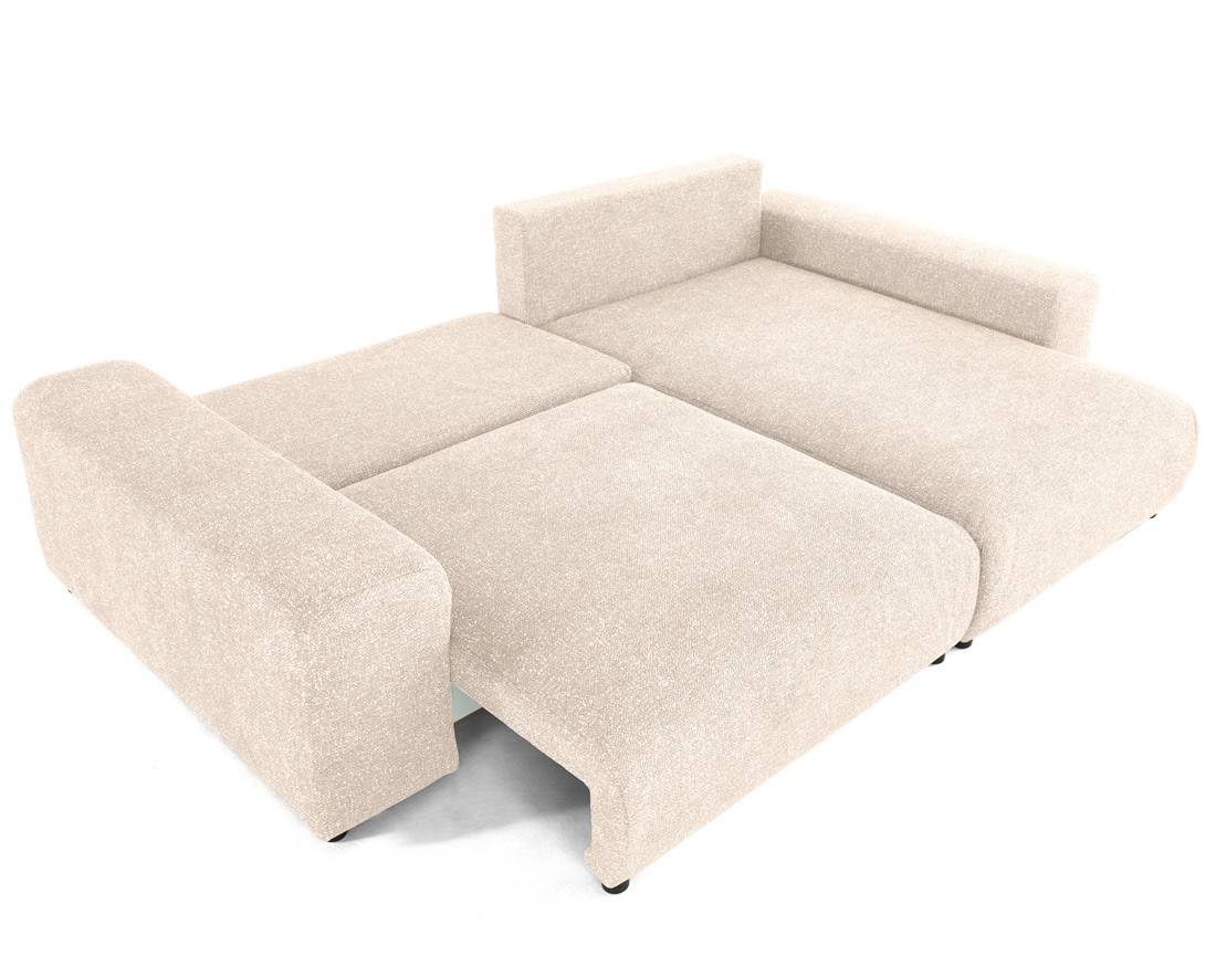 Canapé d'angle réversible convertible coffre en tissu moucheté Spice