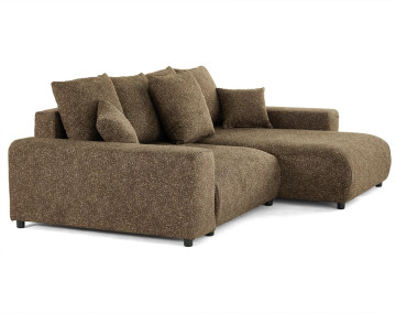Canapé d'angle réversible convertible coffre en tissu moucheté Spice