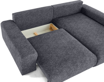 Canapé d'angle réversible convertible coffre en tissu moucheté Spice