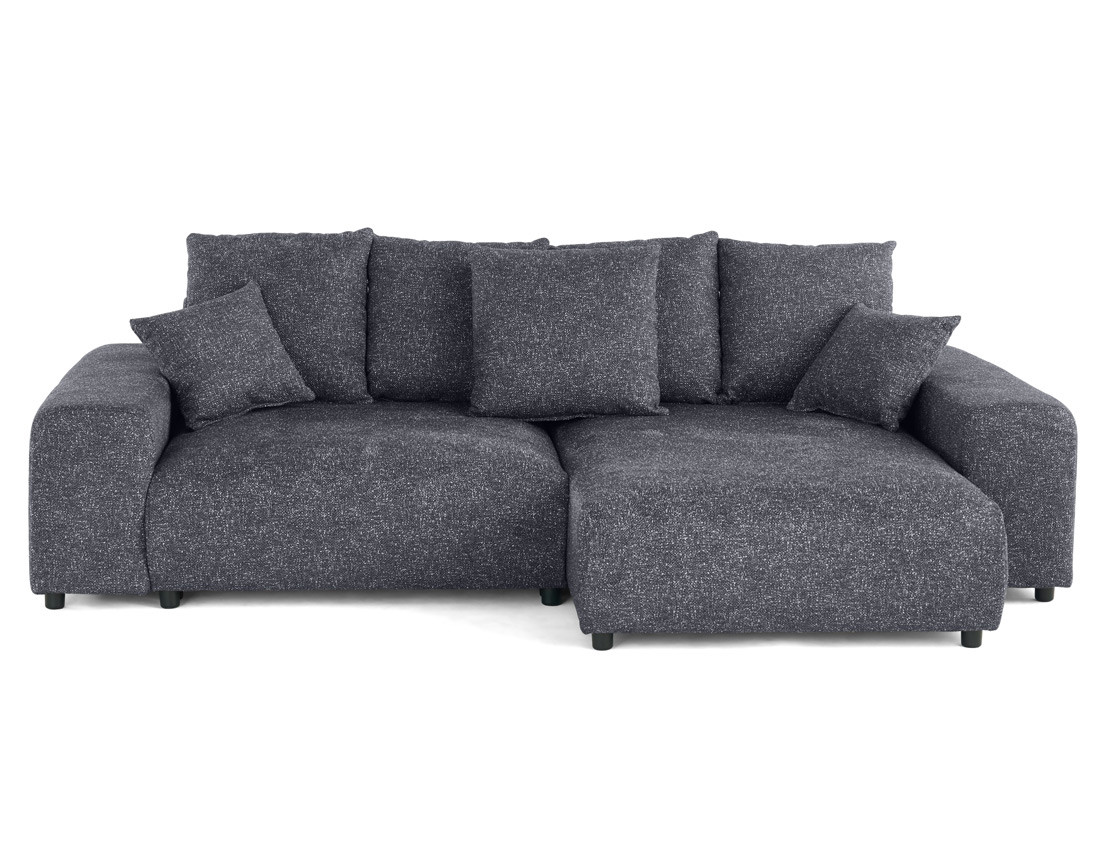 Canapé d'angle réversible convertible coffre en tissu moucheté Spice