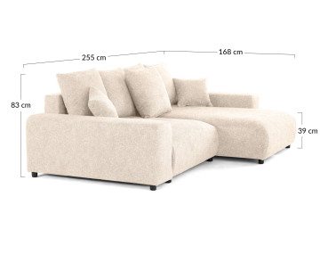 Canapé d'angle réversible convertible coffre en tissu moucheté Spice