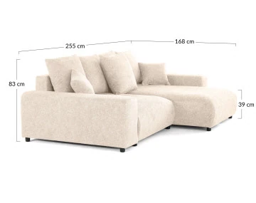 Canapé d'angle réversible convertible coffre en tissu moucheté Spice