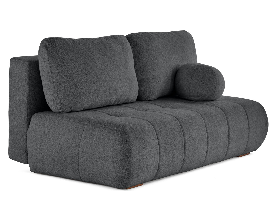 Canapé droit 3 places convertible avec coffre en tissu texturé Bowie Canapé droit 3 places convertible avec coffre en tissu texturé Bowie