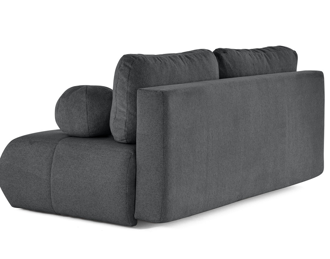Canapé droit 3 places convertible avec coffre en tissu texturé Bowie Canapé droit 3 places convertible avec coffre en tissu texturé Bowie
