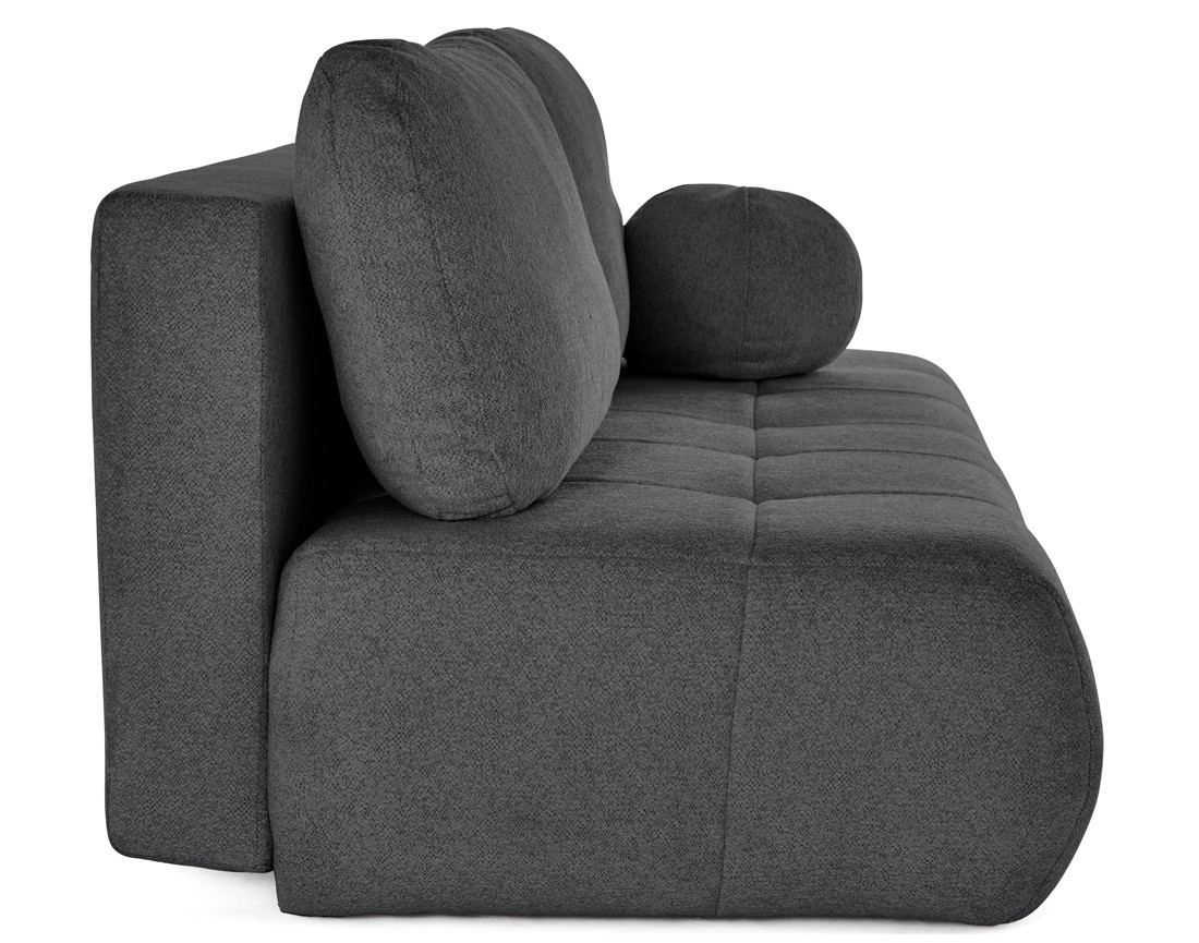 Canapé droit 3 places convertible avec coffre en tissu texturé Bowie Canapé droit 3 places convertible avec coffre en tissu texturé Bowie