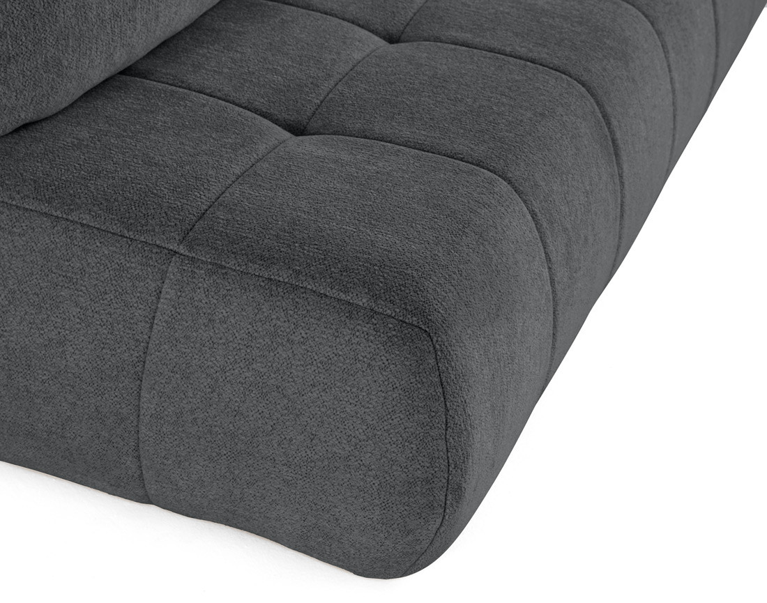 Canapé droit 3 places convertible avec coffre en tissu texturé Bowie Canapé droit 3 places convertible avec coffre en tissu texturé Bowie