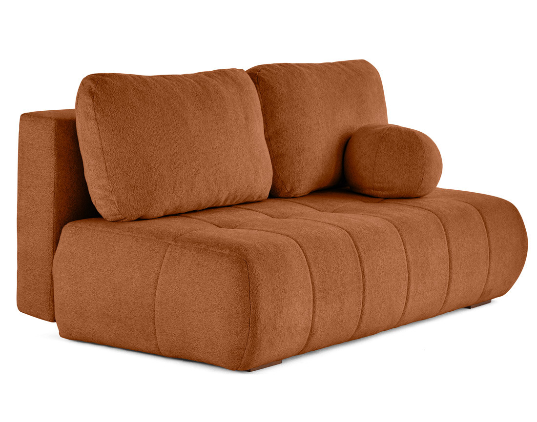 Canapé droit 3 places convertible avec coffre en tissu texturé Bowie