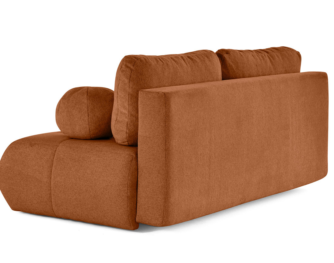 Canapé droit 3 places convertible avec coffre en tissu texturé Bowie