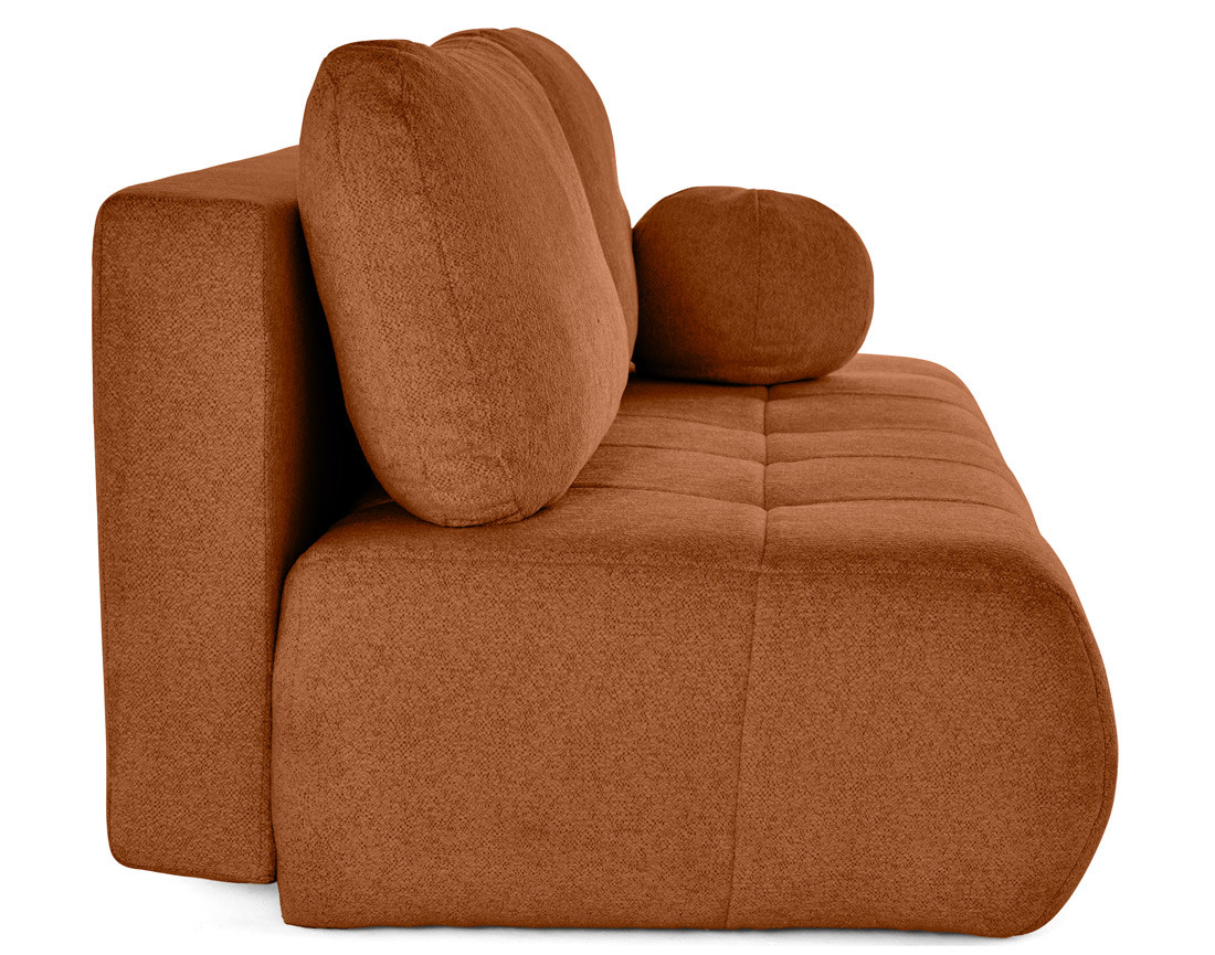 Canapé droit 3 places convertible avec coffre en tissu texturé Bowie