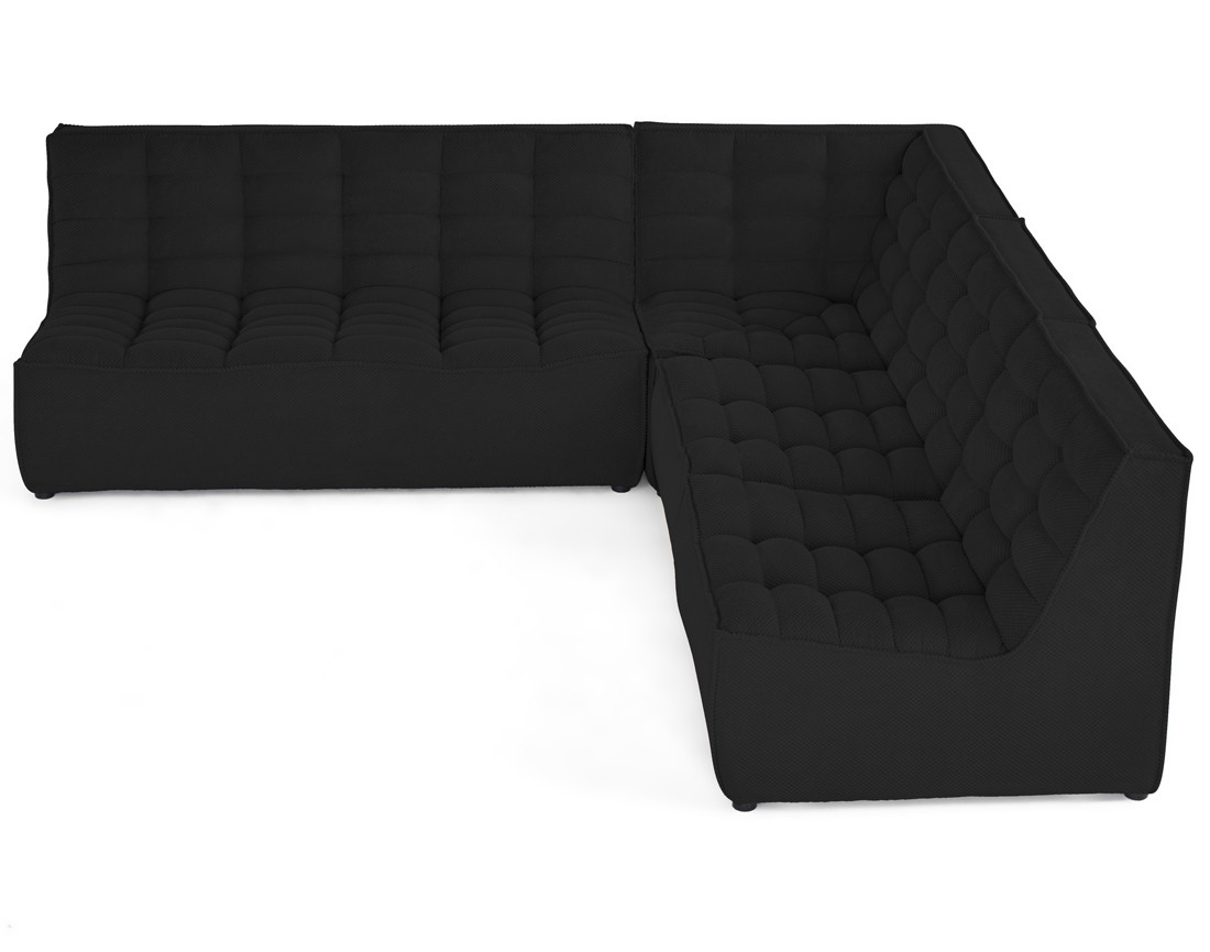 Canapé modulable d'angle réversible 5 places en velours texturé Ellie Canapé modulable d'angle réversible 5 places en velours texturé Ellie