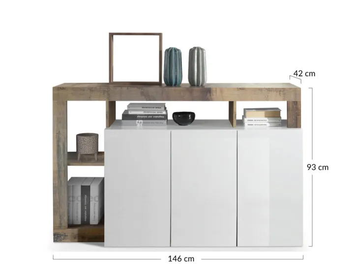 Buffet bas 3 portes 146 cm Lou