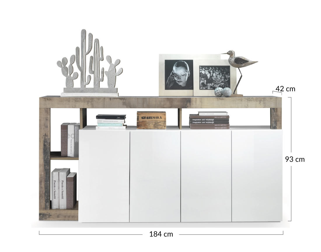 Buffet bas 4 portes 184 cm Lou