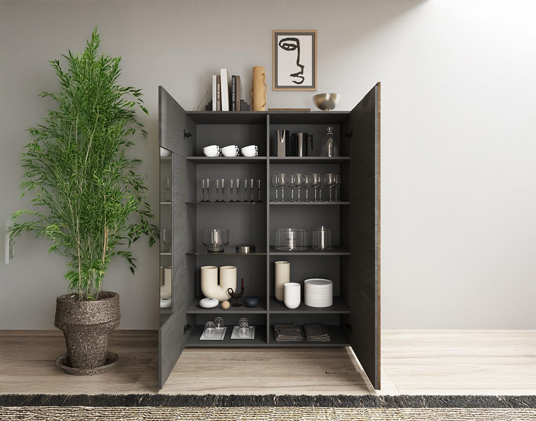 Vitrine 2 portes 121x168 cm Leon