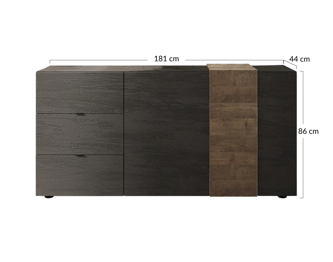 Buffet bas 2 portes et 3 tiroirs 181 cm Leon