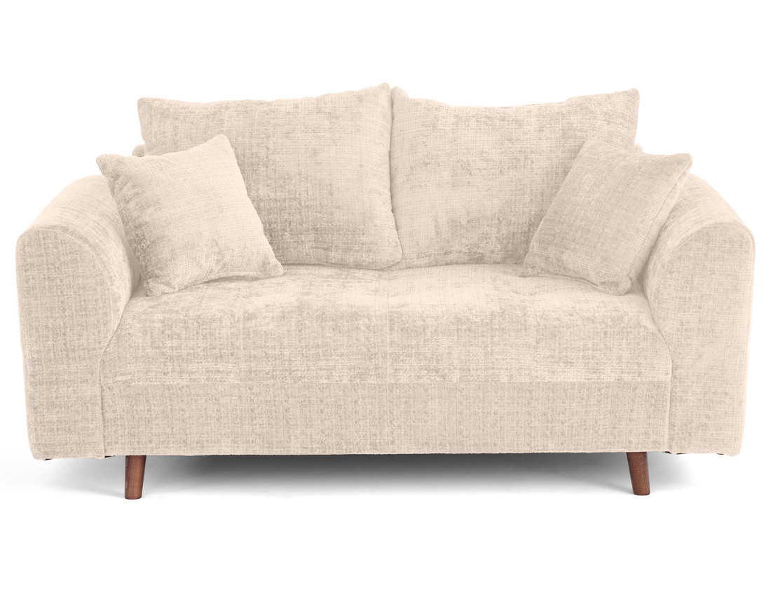 Canapé droit 2 places en velours texturé Rune