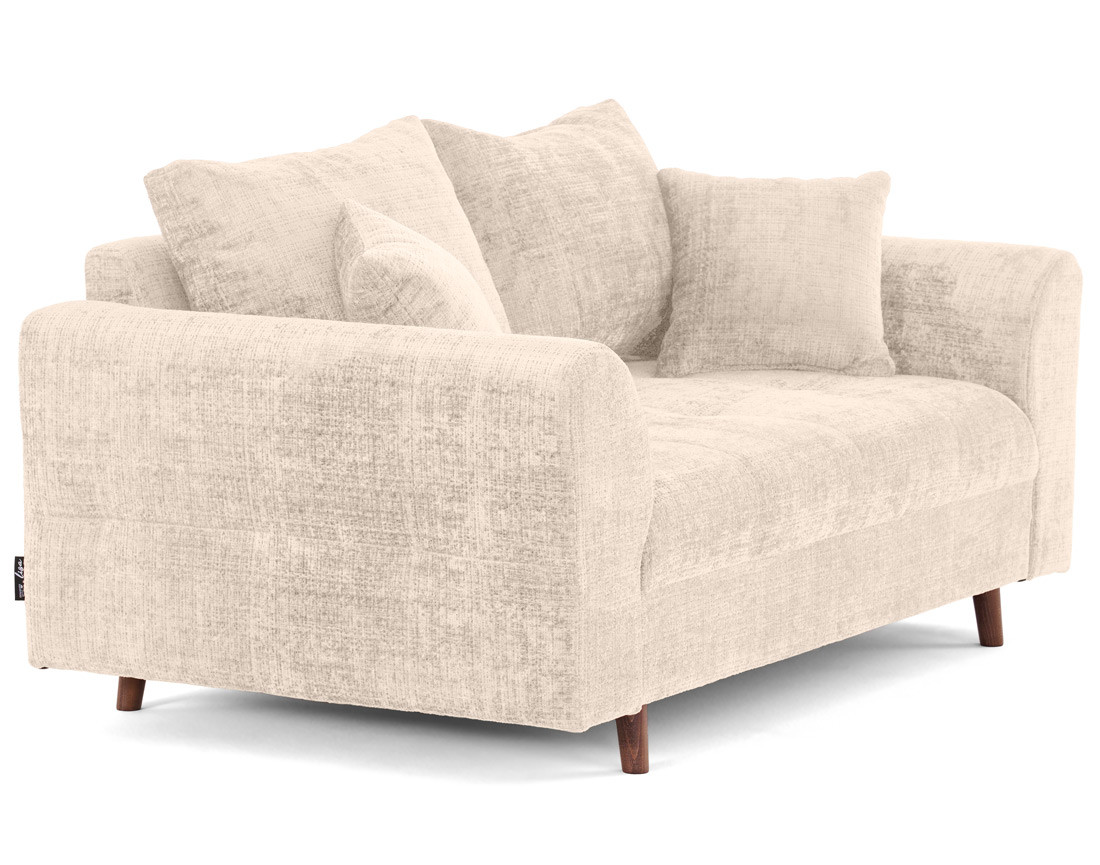 Canapé droit 2 places en velours texturé Rune