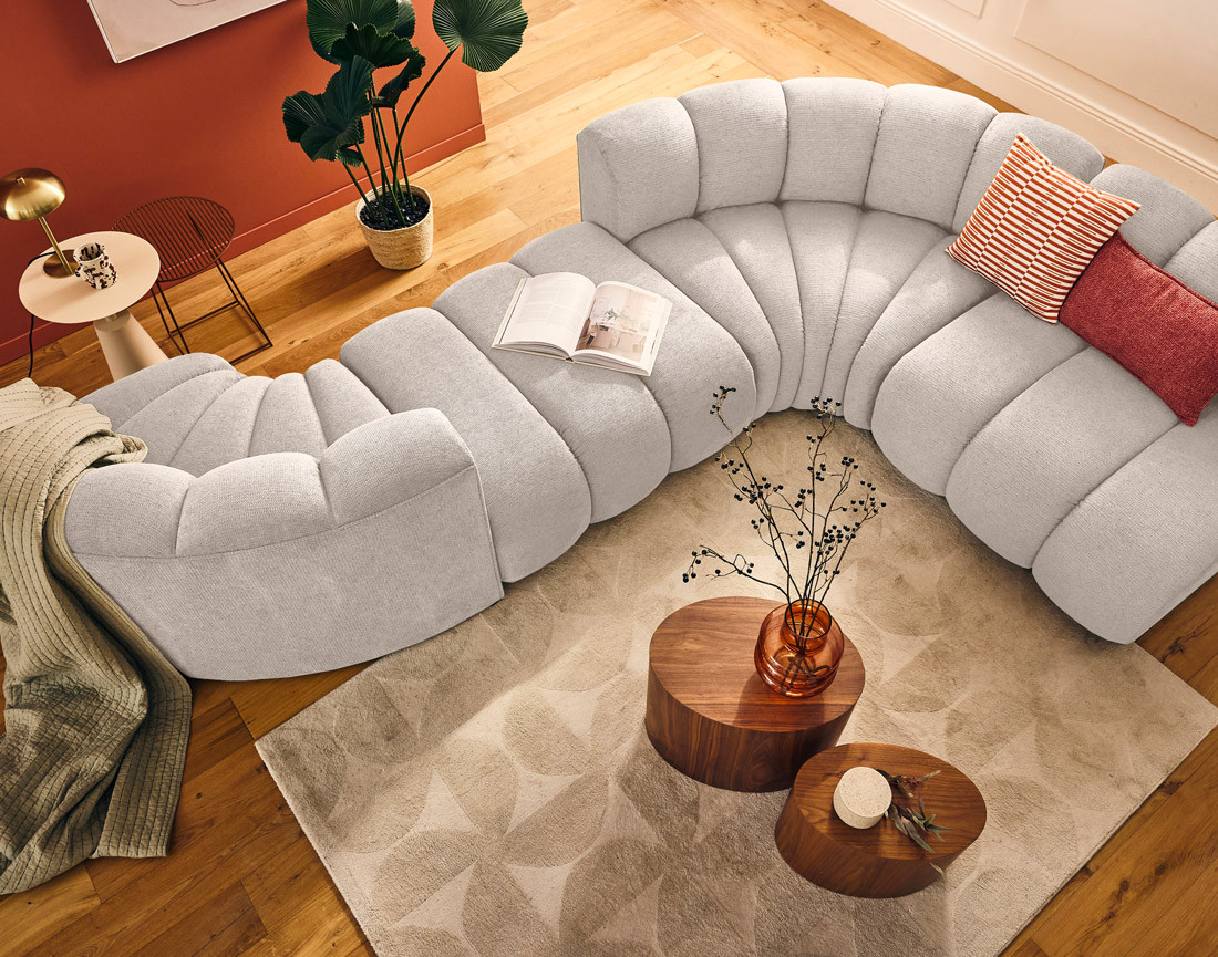 Module d'angle réversible en tissu texturé Debbie