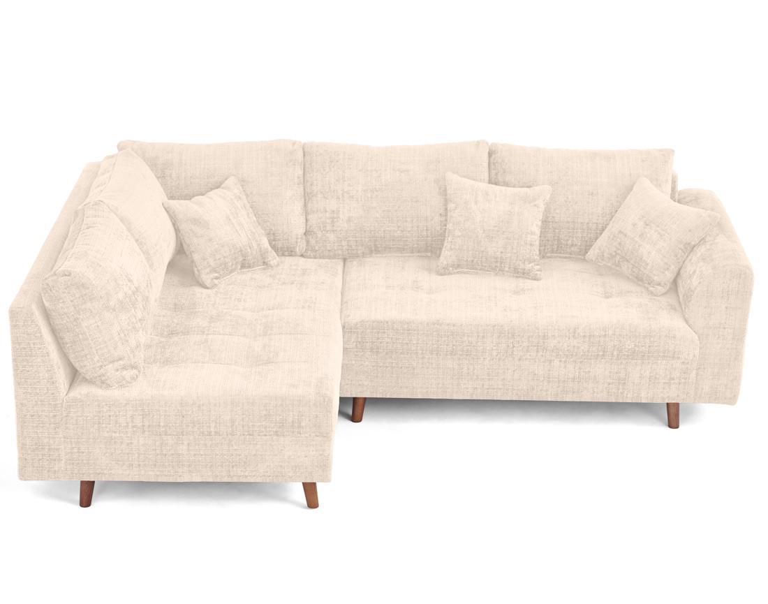 Canapé d'angle gauche 4 places en velours texturé Rune