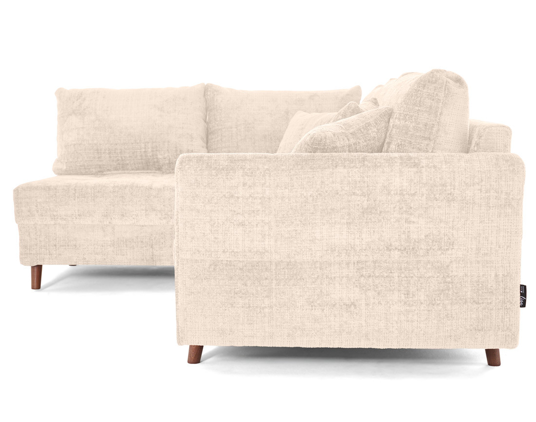 Canapé d'angle gauche 4 places en velours texturé Rune