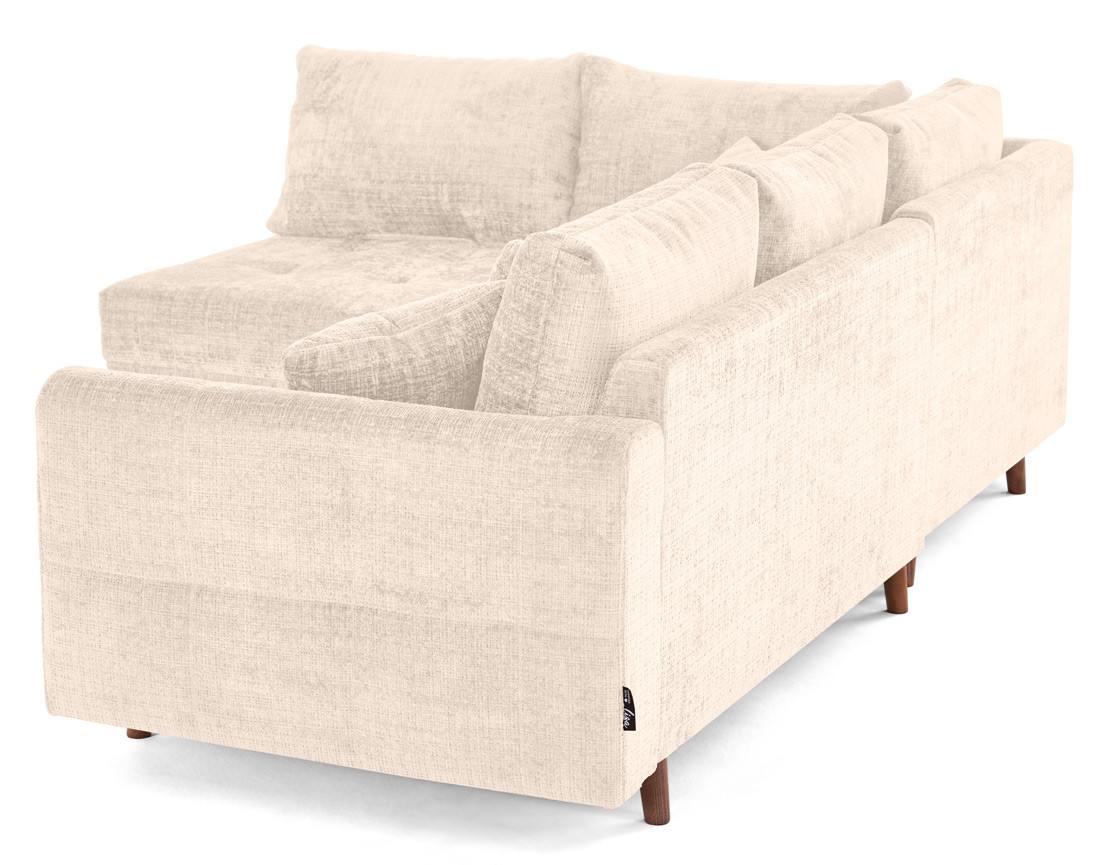 Canapé d'angle gauche 4 places en velours texturé Rune