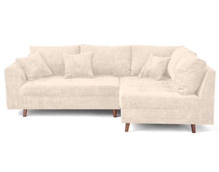 Canapé d'angle droit 4 places en velours texturé Rune