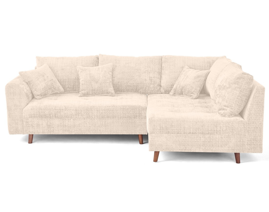 Canapé d'angle droit 4 places en velours texturé Rune Canapé d'angle droit 4 places en velours texturé Rune