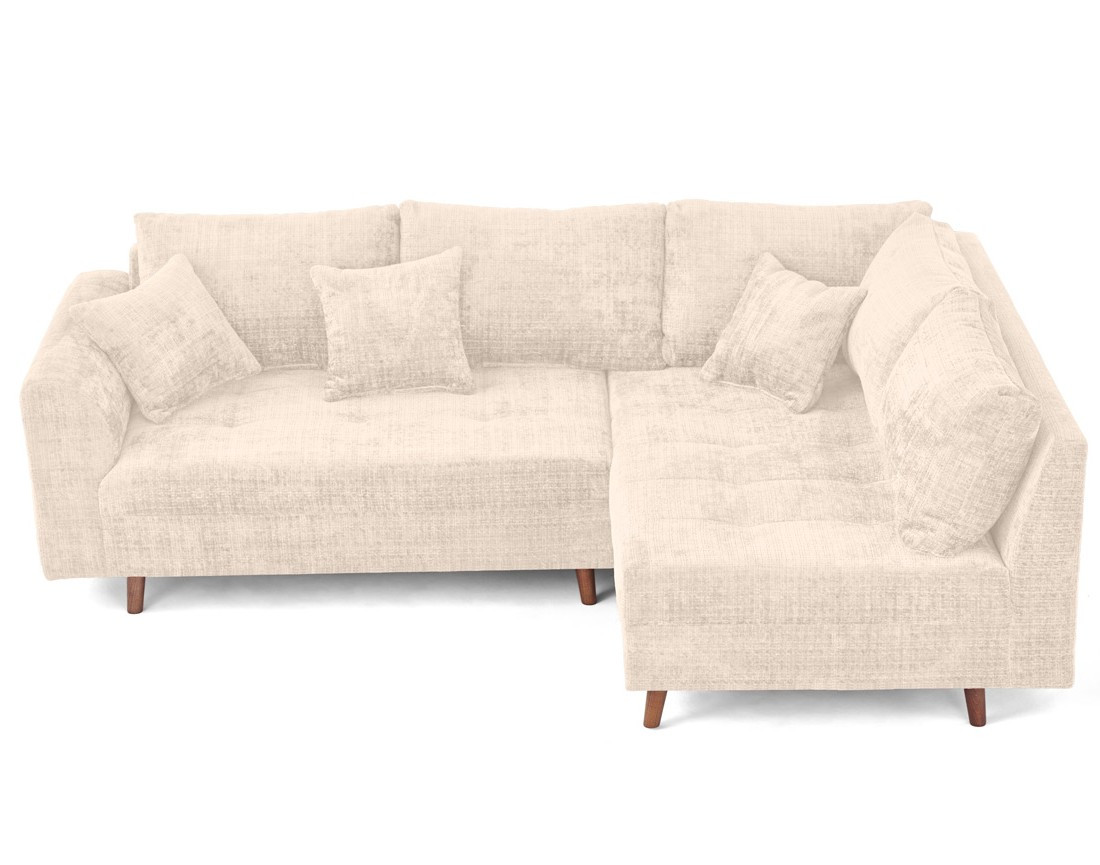 Canapé d'angle droit 4 places en velours texturé Rune Canapé d'angle droit 4 places en velours texturé Rune