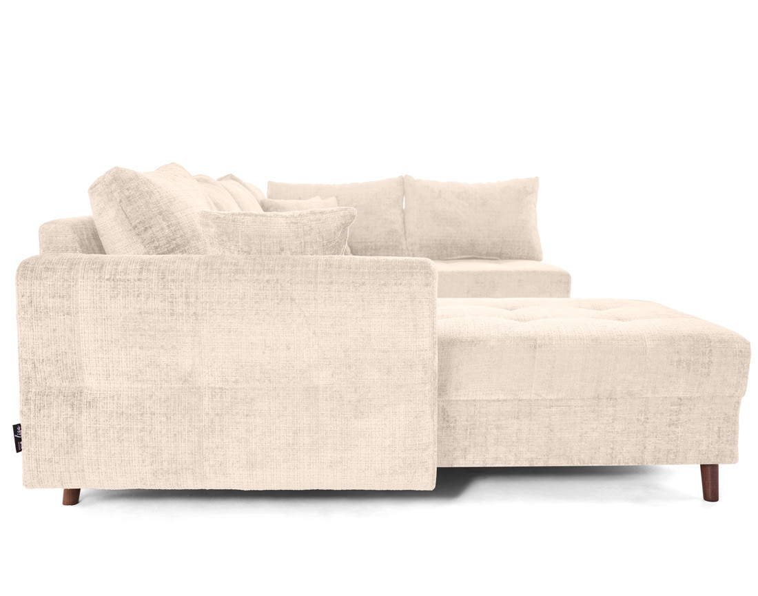 Canapé panoramique d'angle droit 7 places en velours texturé Rune Canapé panoramique d'angle droit 7 places en velours texturé Rune