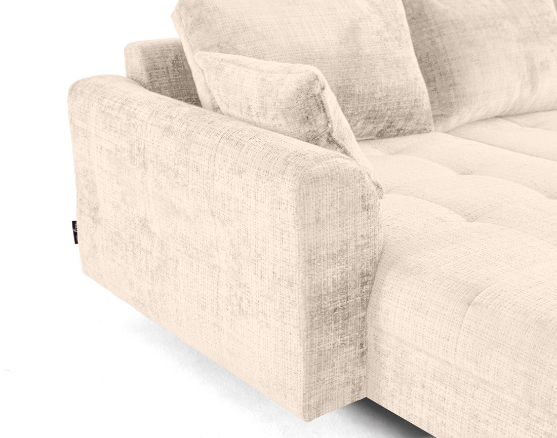 Canapé panoramique d'angle droit 7 places en velours texturé Rune Canapé panoramique d'angle droit 7 places en velours texturé Rune