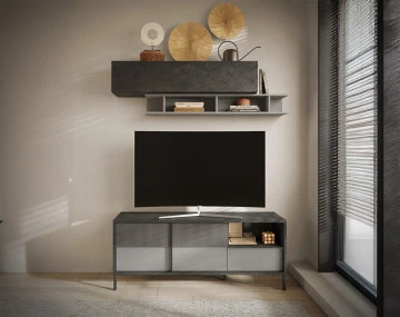 Meuble TV 2 portes et 1 tiroir 156 cm Jules