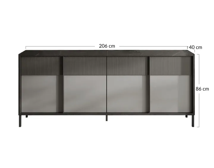 Buffet bas 4 portes 206 cm Jules