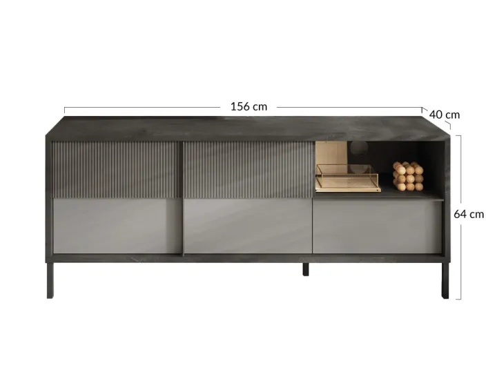 Meuble TV 2 portes et 1 tiroir 156 cm Jules