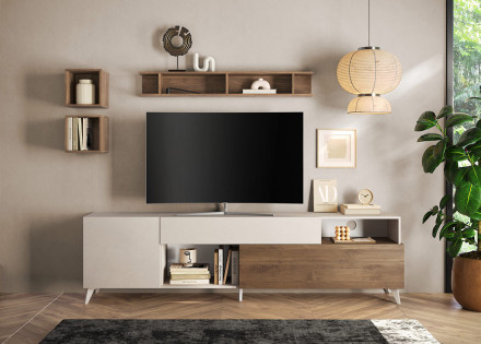 Meuble TV 2 portes et 1 tiroir 241 cm Estelle