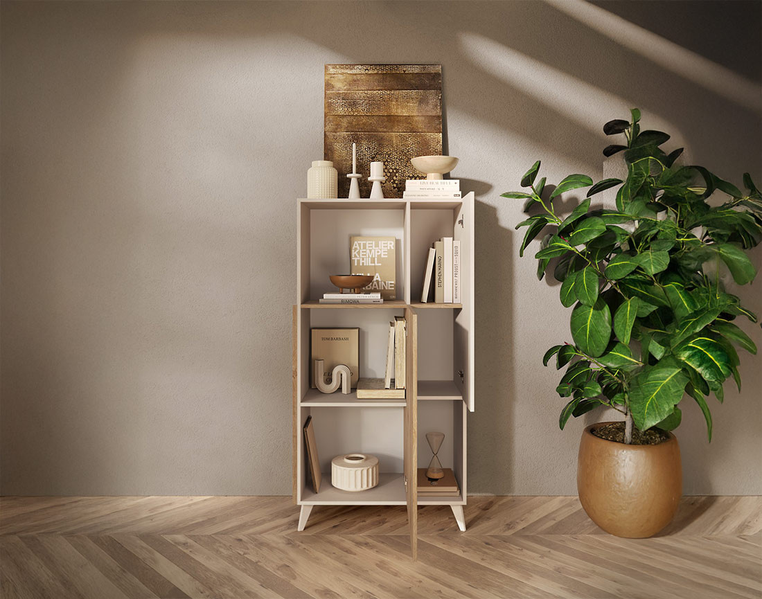 Buffet haut 2 portes 81x154 cm Estelle