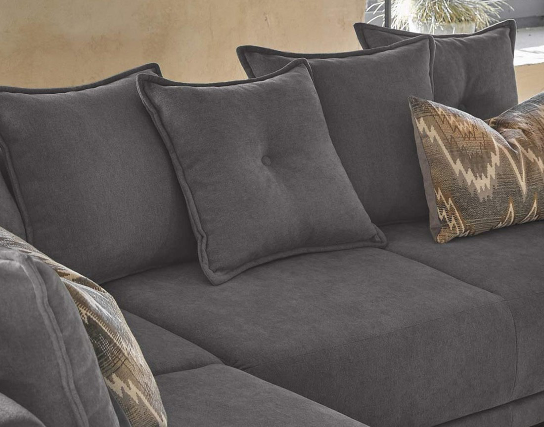 Lena - canapé d’angle gauche gris foncé convertible au style scandinave