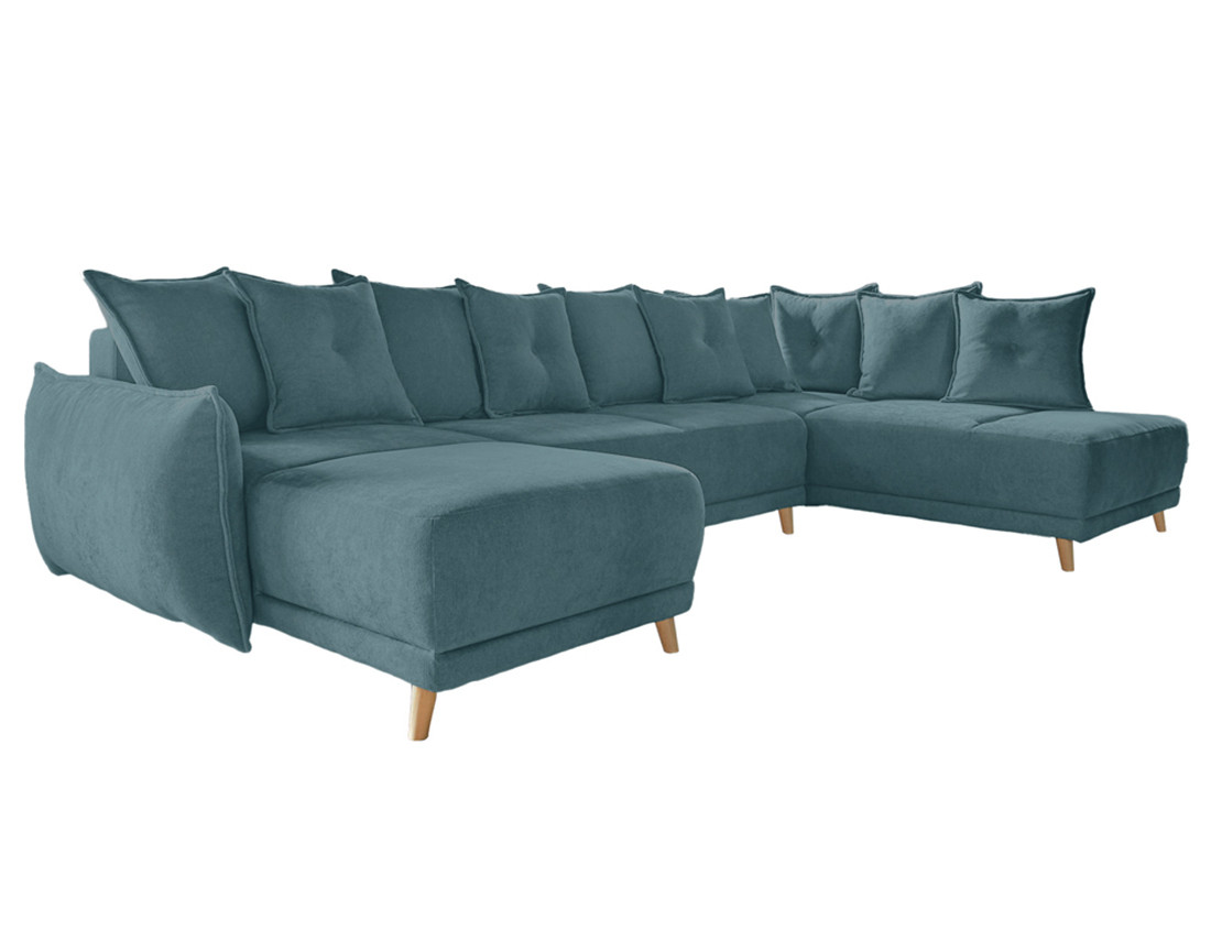 Lena - Canapé scandinave d'angle panoramique convertible droite