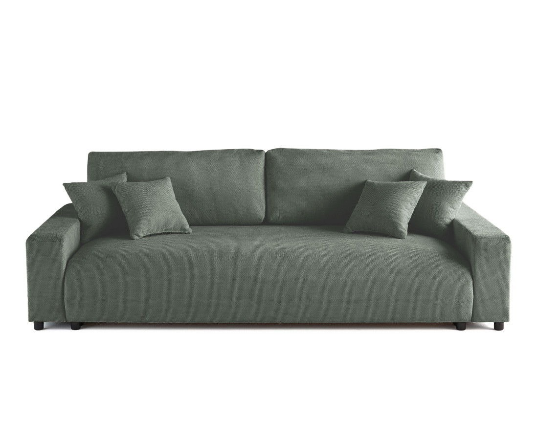 Canapé 3 places convertible avec coffre en velours texturé Pivoine