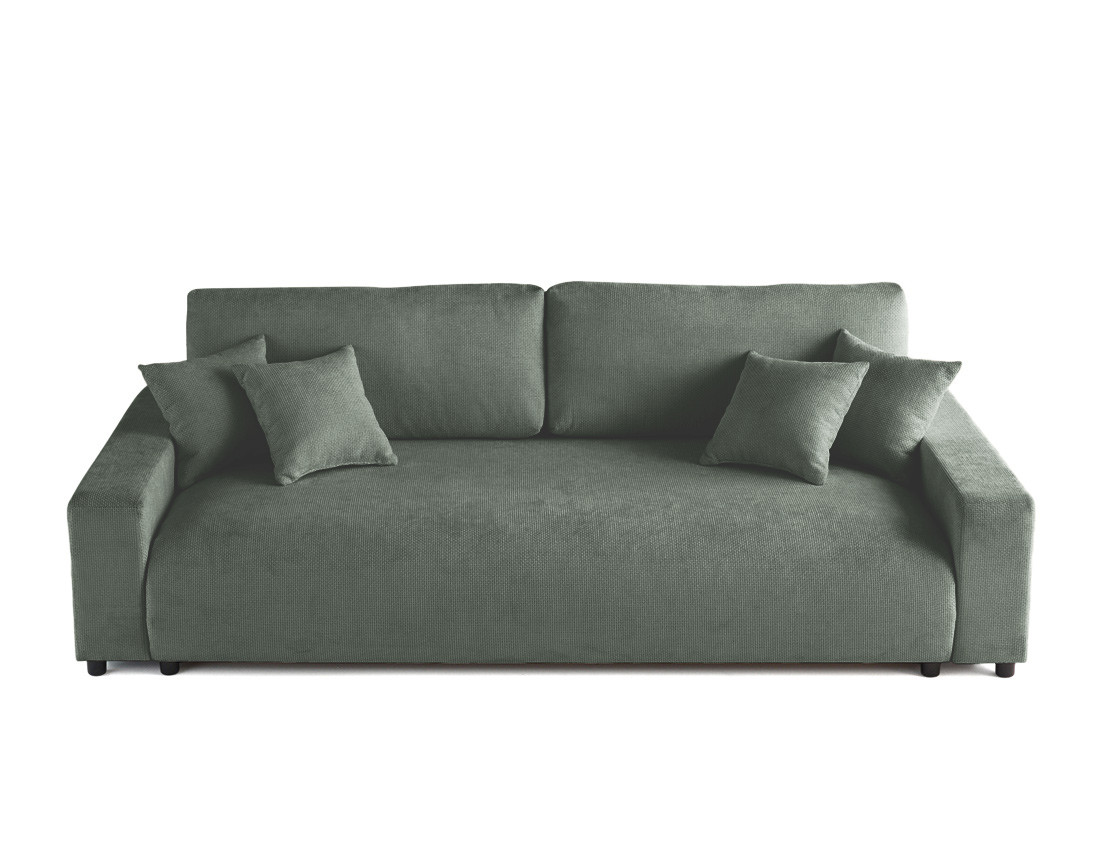 Canapé 3 places convertible avec coffre en velours texturé Pivoine