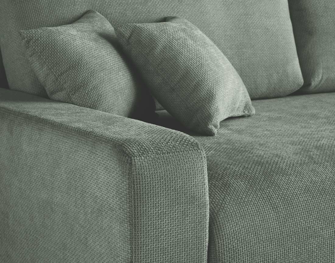 Canapé 3 places convertible avec coffre en velours texturé Pivoine