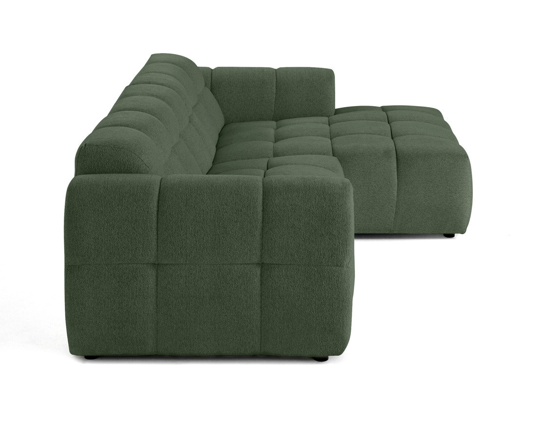 Canapé d'angle droit 4 places en tissu texturé Ray Canapé d'angle droit 4 places en tissu texturé Ray