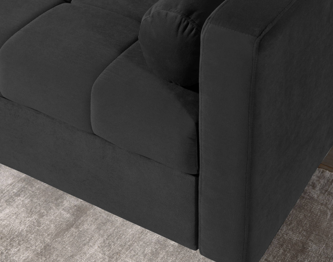Polar - canapé d’angle réversible convertible en velours au design scandinave