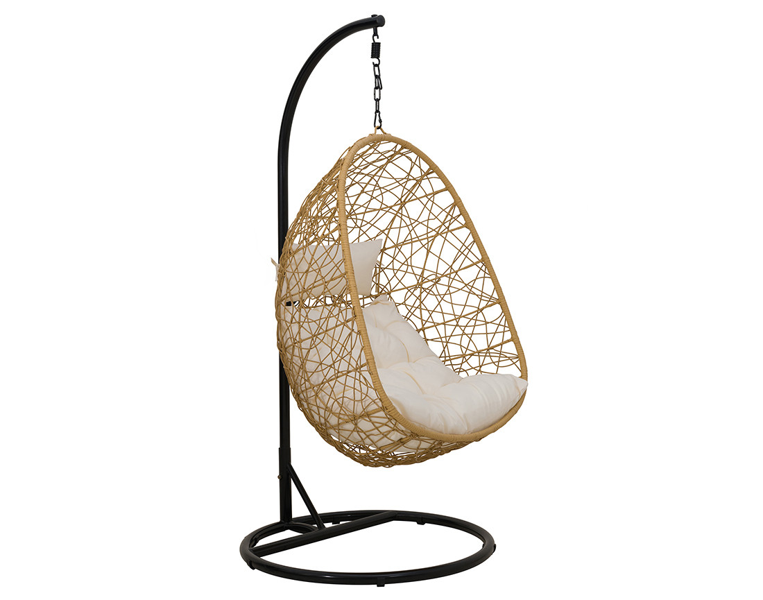 Fauteuil suspendu 1 place effet rotin naturel Leila