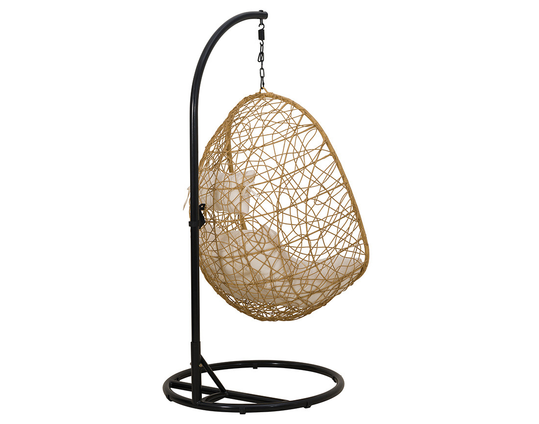 Fauteuil suspendu 1 place effet rotin naturel Leila